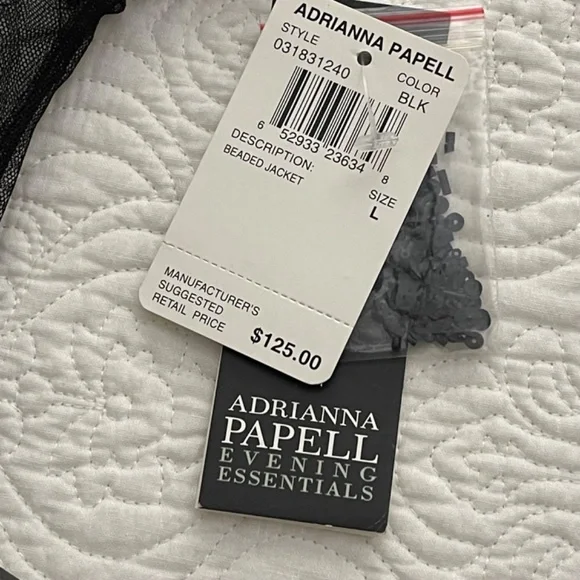 NWT Adrianna Papell Beaded Jacket - Size Large - Picture 13 of 14